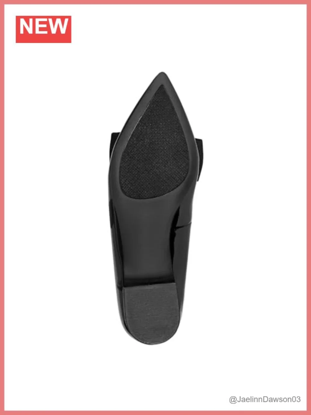 Faux Patent Leather Slip-On Loafer with Bow Detailing Pointed Toe